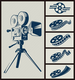 矢量怀旧电影放映机