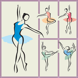 矢量简笔芭蕾系列