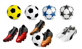 矢量足球与球鞋