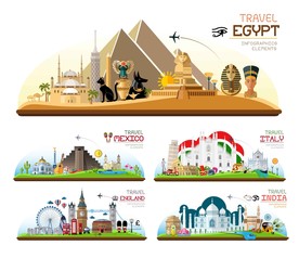 矢量世界旅游地标