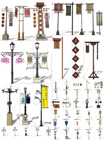 商业古街广告模型