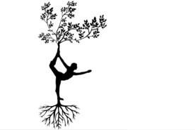 AI矢量跳舞的女性大树创意合成