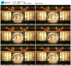 古代室内厅堂屏风 舞台背景视频