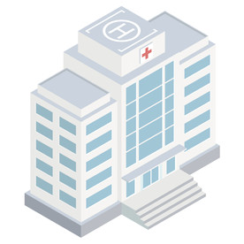 矢量绘图医院楼房角色动画建筑