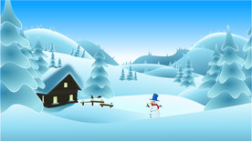 雪景雪人角色动画场景