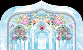 大型蓝色婚礼签到区喷绘