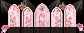 粉色婚礼迎宾区