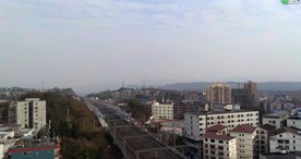 中国小城镇发展航拍城际铁路建设