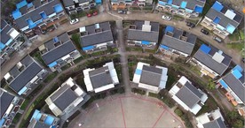 城市别墅建筑俯拍高空4K视频