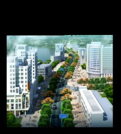 城市道路景观效果图