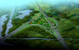 交通环岛道路景观设计效果图