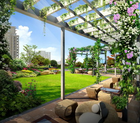 别墅庭院景观设计效果图