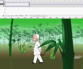 镜头感在竹林走过的老翁8秒