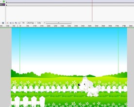小狗在花丛旁边走过8秒动画