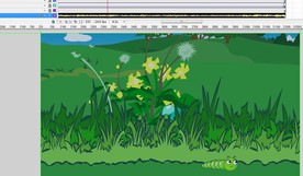 毛毛虫在草丛移动10秒