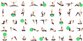 孕妇瑜伽体操设计插画