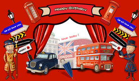 英伦生日舞台背景