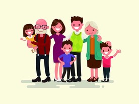 一家人卡通人物插画