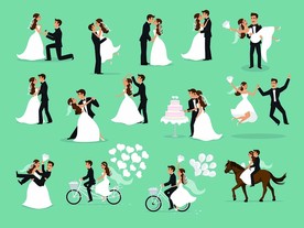 结婚卡通人物插画