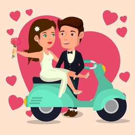 结婚卡通人物插画