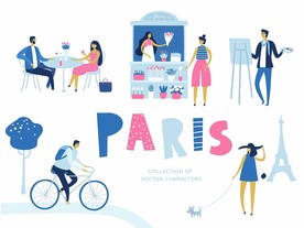 时尚巴黎矢量背景墙