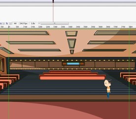 大学生在课堂前面走过9秒动画
