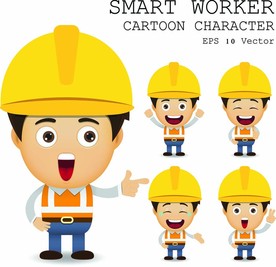 工人卡通人物插画