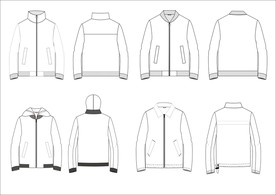 棒球服立领夹克CDR款式图模板