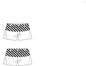 女士短裤休闲裤AI款式图模板