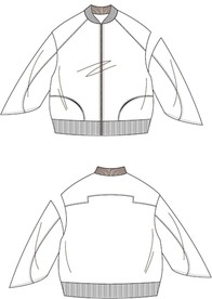 潮牌女装夹克设计款式图AI模板