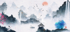 中式水墨背景墙