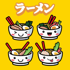 矢量日本拉面卡通设计