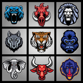 矢量野兽头像系列