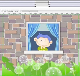 窗台前看外面的小男孩15秒动画