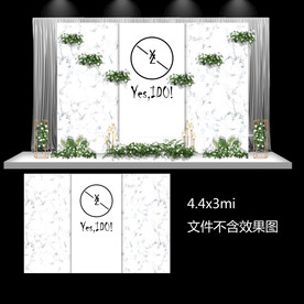 白绿色大理石婚礼