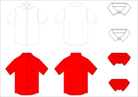 男装短袖衬衫领子款式图模板