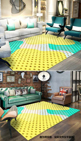 客厅几何图案地毯设计