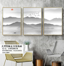 客厅山水画 山水联画 山水挂画