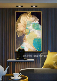 轻奢美女叶子北欧装饰画