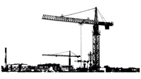 矢量建筑工地塔吊作品