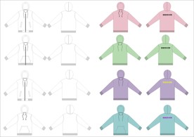 男装长袖卫衣款式图CDR矢量图