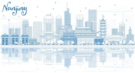 南京旅游城市建筑矢量图