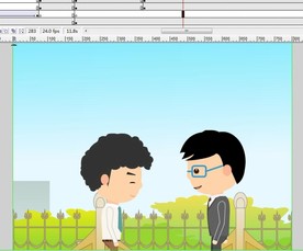 两个朋友在路上相遇站聊天17秒