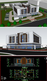 活动中心草图SU模型含CAD图