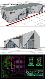 活动中心草图SU模型含CAD图