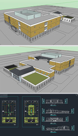 博物展馆草图SU模型含CAD