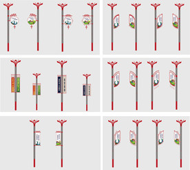 道路道旗设计矢量图
