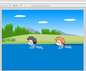 儿童野外户外游泳动作动画7秒