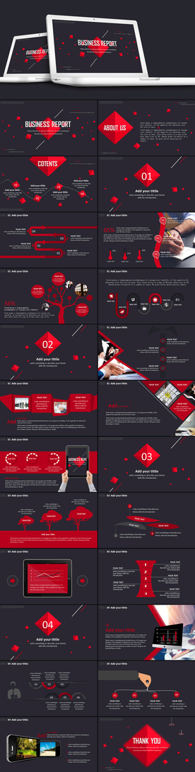 简约红色商务科技PPT模板