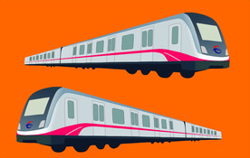 地铁列车矢量图立体图